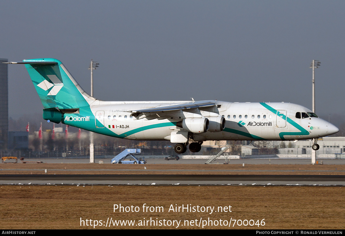 Aircraft Photo of I-ADJH | British Aerospace BAe-146-300 | Air Dolomiti | AirHistory.net #700046