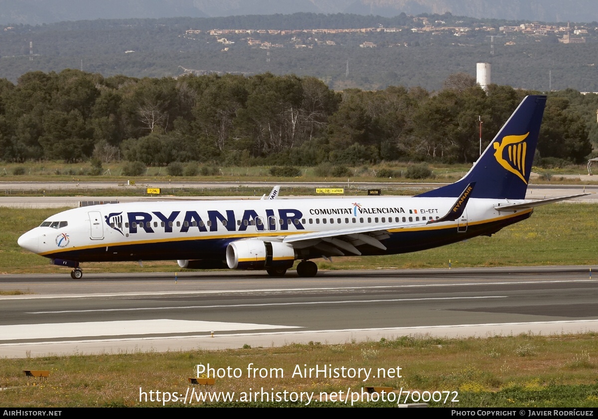 Aircraft Photo of EI-EFT | Boeing 737-8AS | Ryanair | AirHistory.net #700072