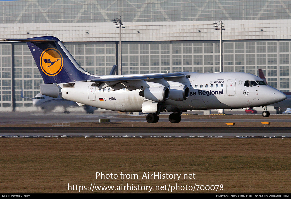 Aircraft Photo of D-AVRA | British Aerospace Avro 146-RJ85 | Lufthansa Regional | AirHistory.net #700078