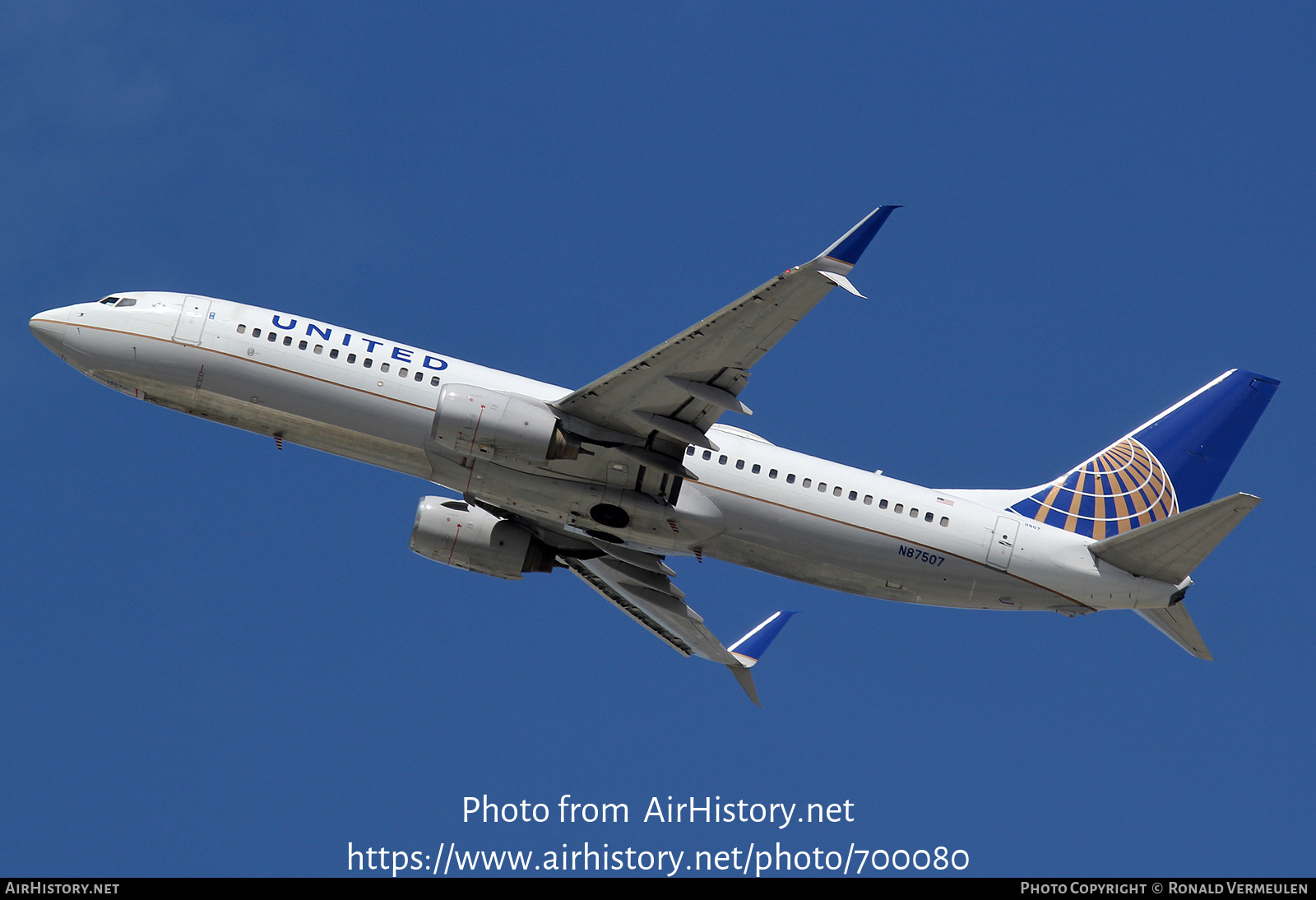 Aircraft Photo of N87507 | Boeing 737-824 | United Airlines | AirHistory.net #700080