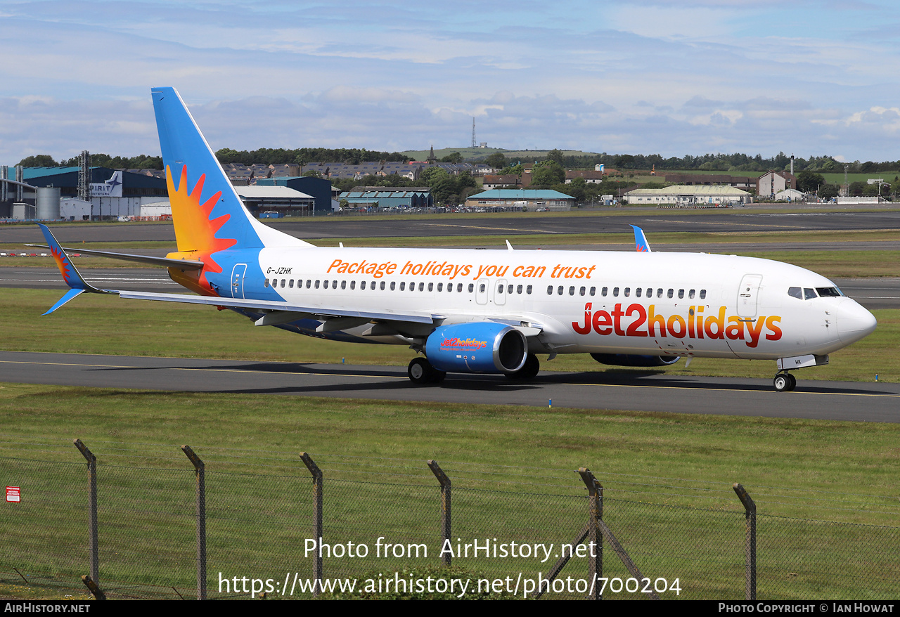 Aircraft Photo of G-JZHK | Boeing 737-800 | Jet2 Holidays | AirHistory.net #700204