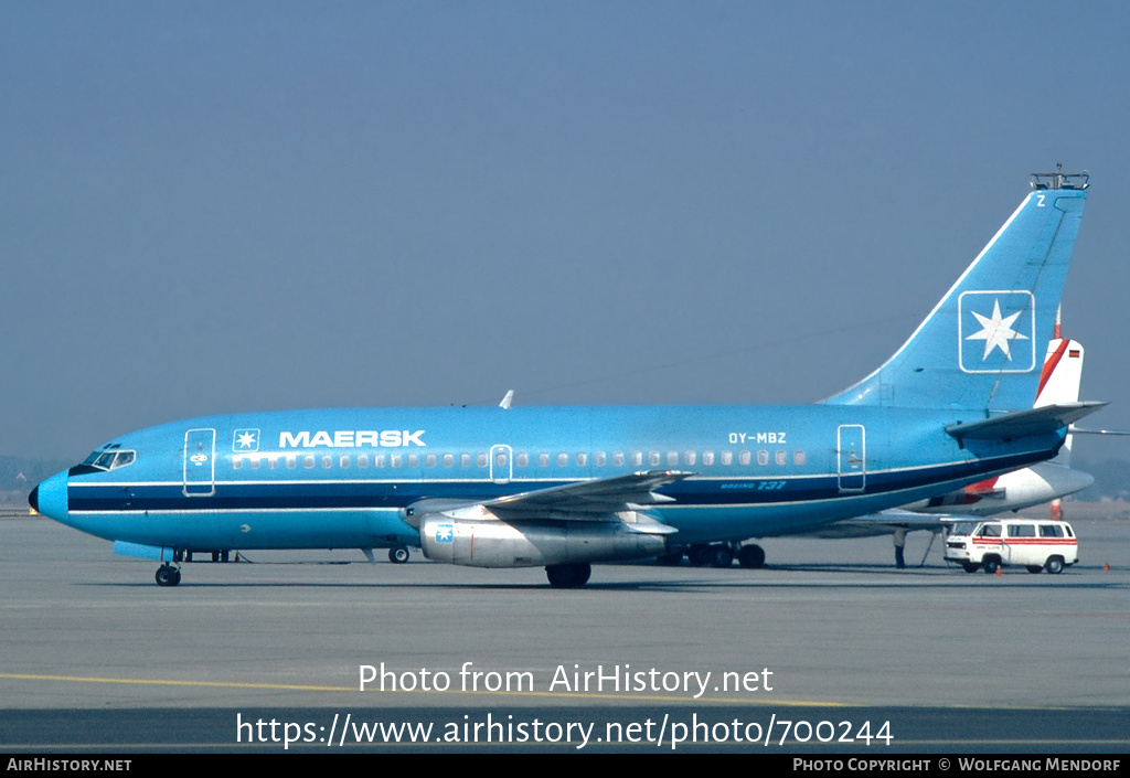 Aircraft Photo of OY-MBZ | Boeing 737-2L9/Adv | Maersk Air | AirHistory.net #700244