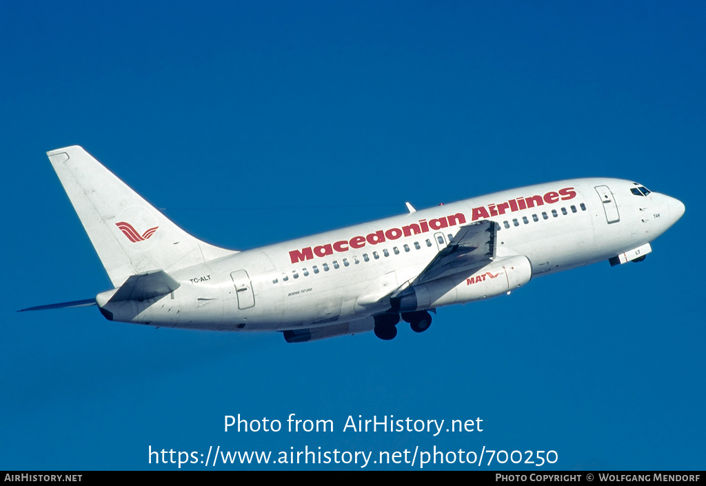 Aircraft Photo of TC-ALT | Boeing 737-248 | MAT - Macedonian Airlines | AirHistory.net #700250