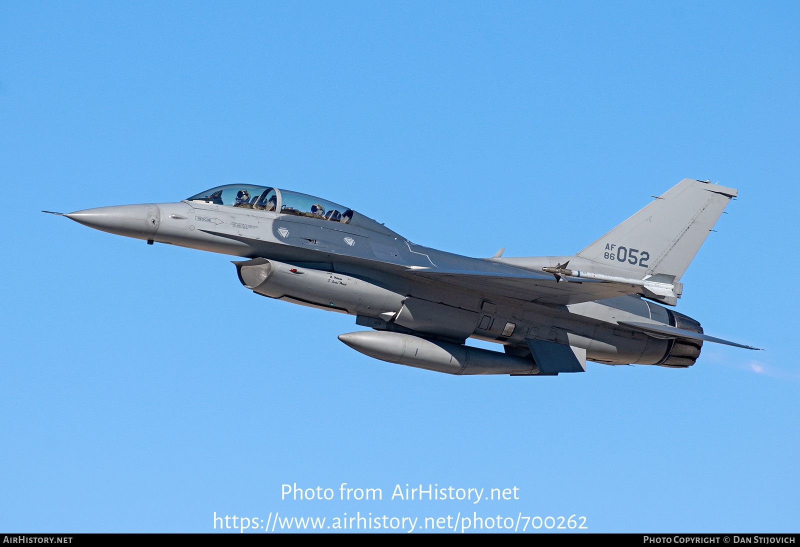 Aircraft Photo of 86-0052 / AF86-052 | General Dynamics F-16D Fighting Falcon | USA - Air Force | AirHistory.net #700262