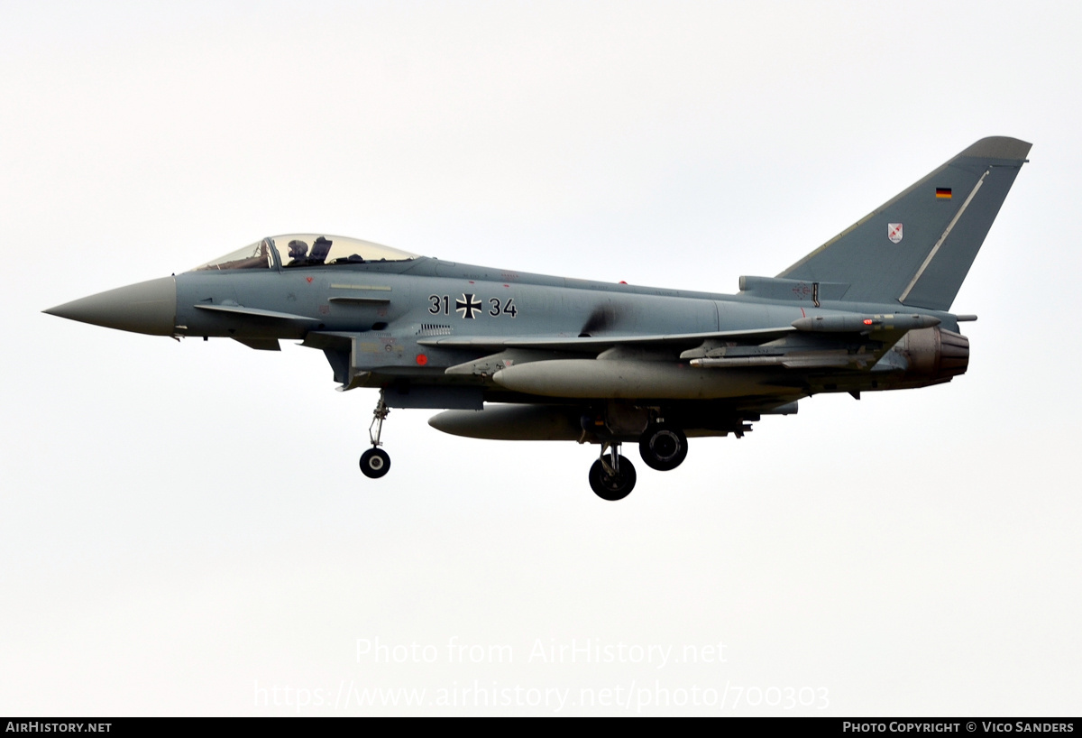 Aircraft Photo of 3134 | Eurofighter EF-2000 Typhoon S | Germany - Air Force | AirHistory.net #700303