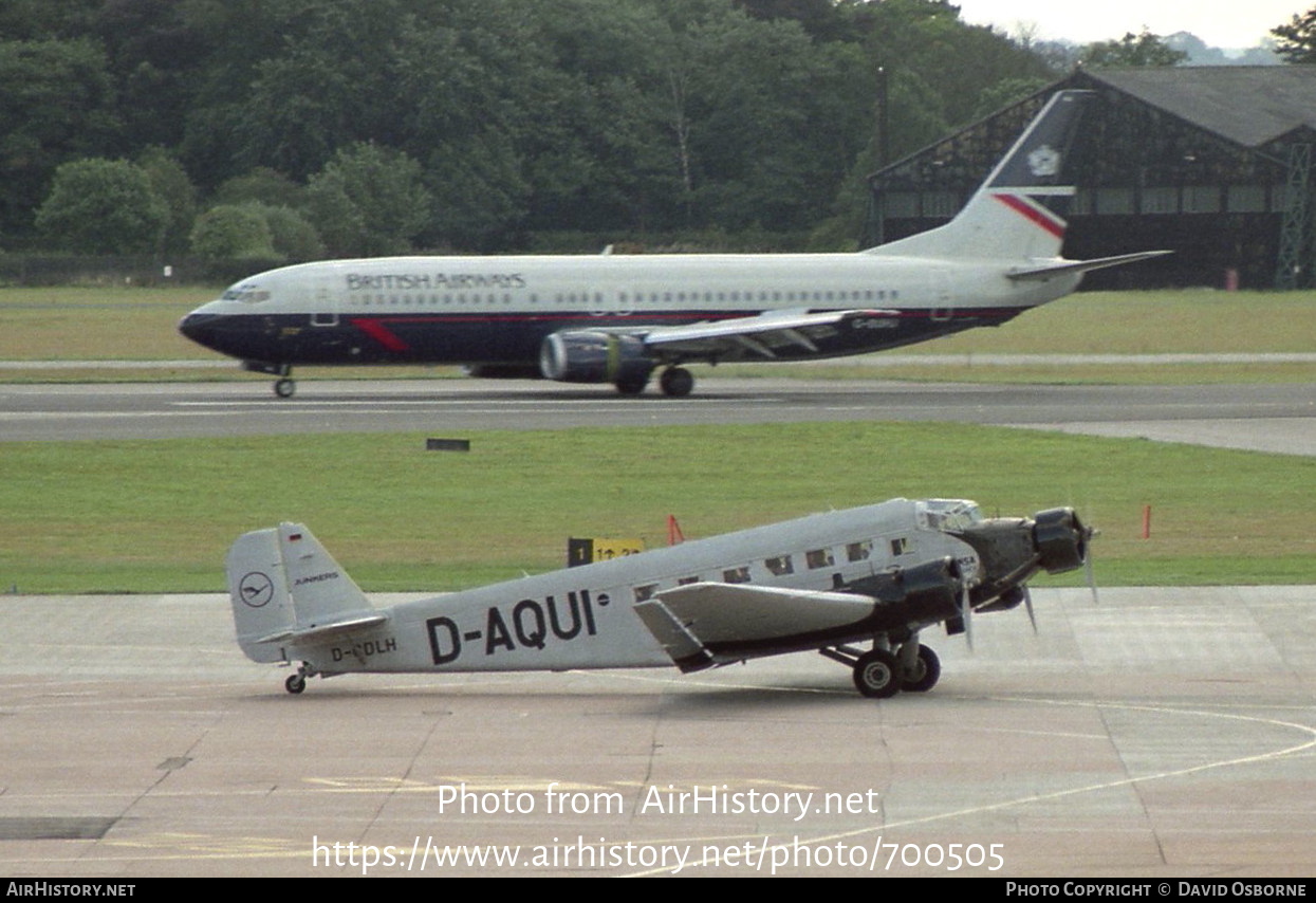 Aircraft Photo of D-CDLH / D-AQUI | Junkers Ju 52/3m g8e | Deutsche Luft Hansa | AirHistory.net #700505