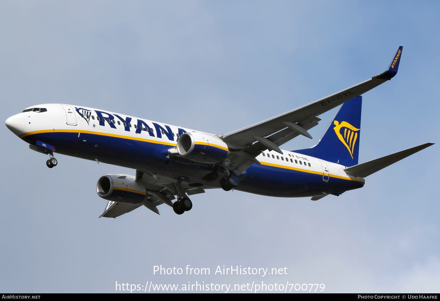 Aircraft Photo of EI-GXL | Boeing 737-800 | Ryanair | AirHistory.net #700779