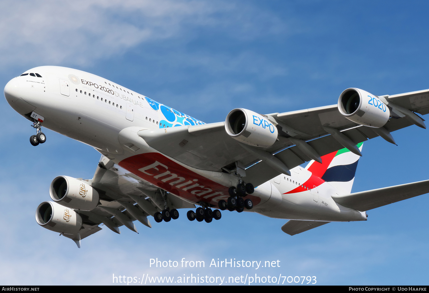 Aircraft Photo of A6-EOT | Airbus A380-861 | Emirates | AirHistory.net #700793