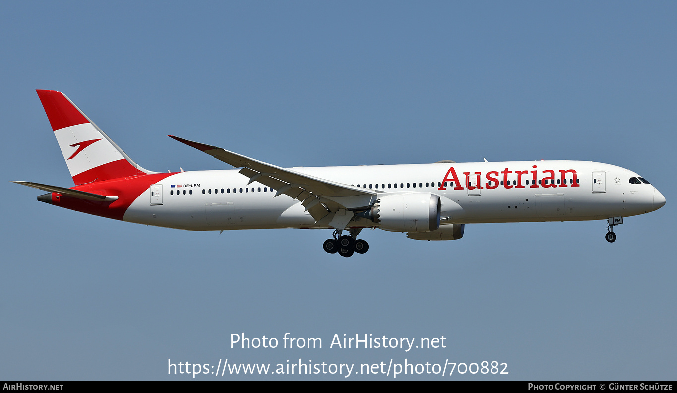 Aircraft Photo of OE-LPM | Boeing 787-9 Dreamliner | Austrian Airlines | AirHistory.net #700882