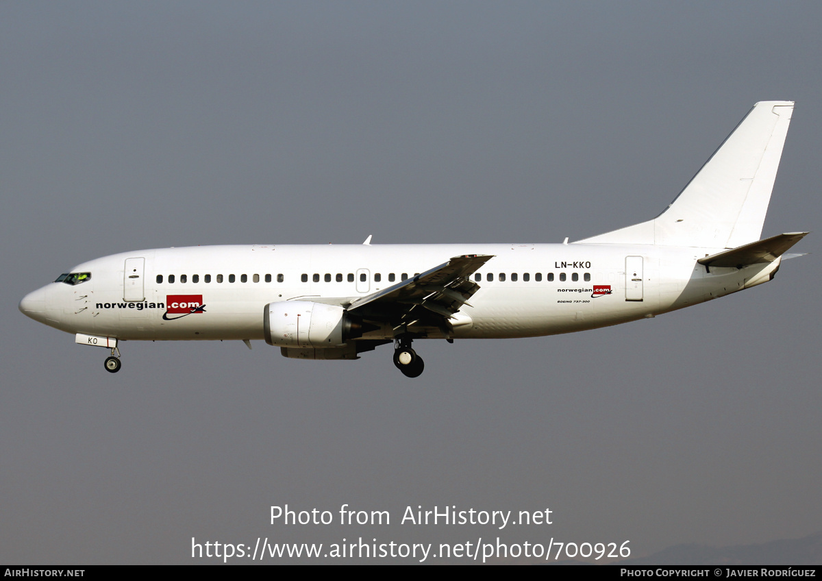 Aircraft Photo of LN-KKO | Boeing 737-3Y0 | Norwegian | AirHistory.net #700926