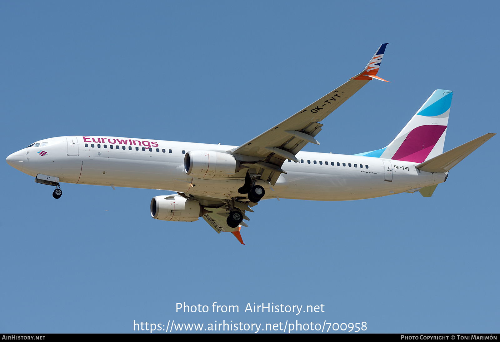 Aircraft Photo of OK-TVT | Boeing 737-86N | Eurowings | AirHistory.net #700958