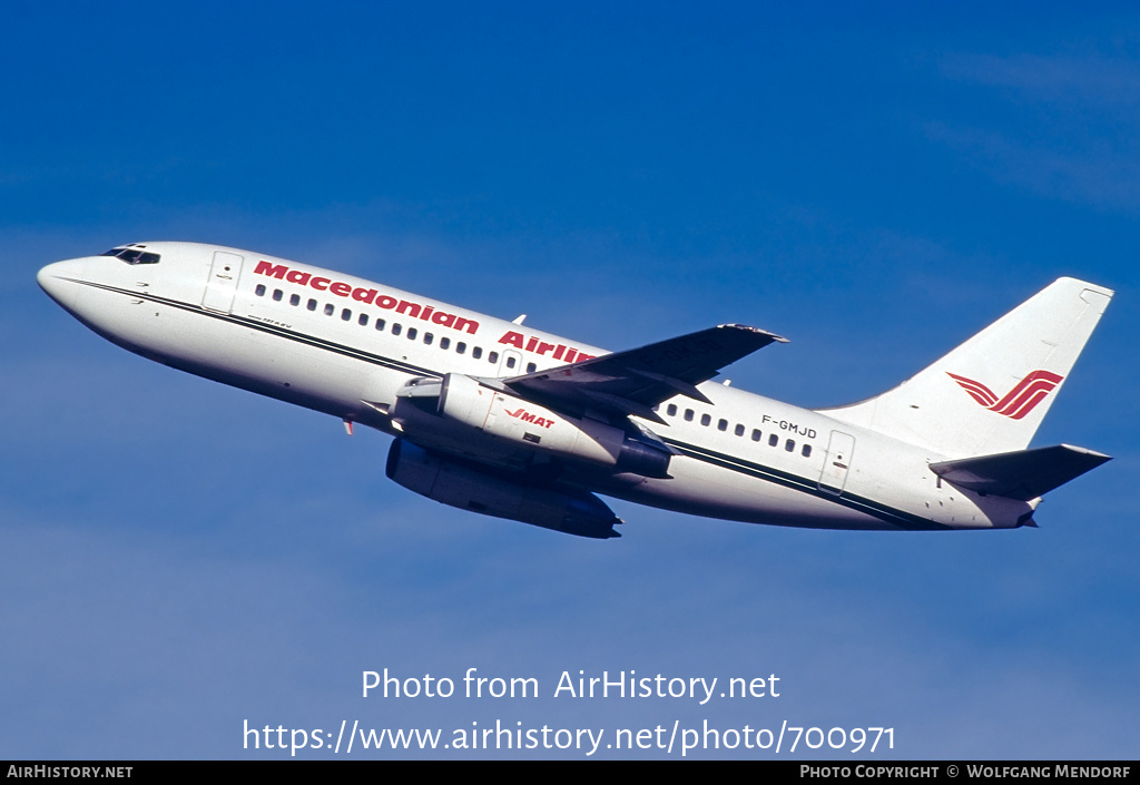 Aircraft Photo of F-GMJD | Boeing 737-2K5/Adv | MAT - Macedonian Airlines | AirHistory.net #700971