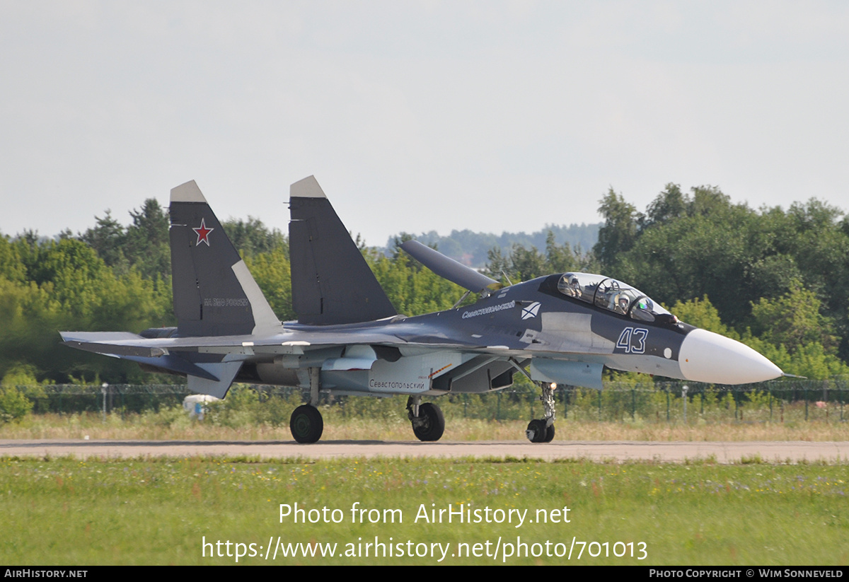 Aircraft Photo of 43 blue | Sukhoi Su-30SM | Russia - Navy | AirHistory.net #701013