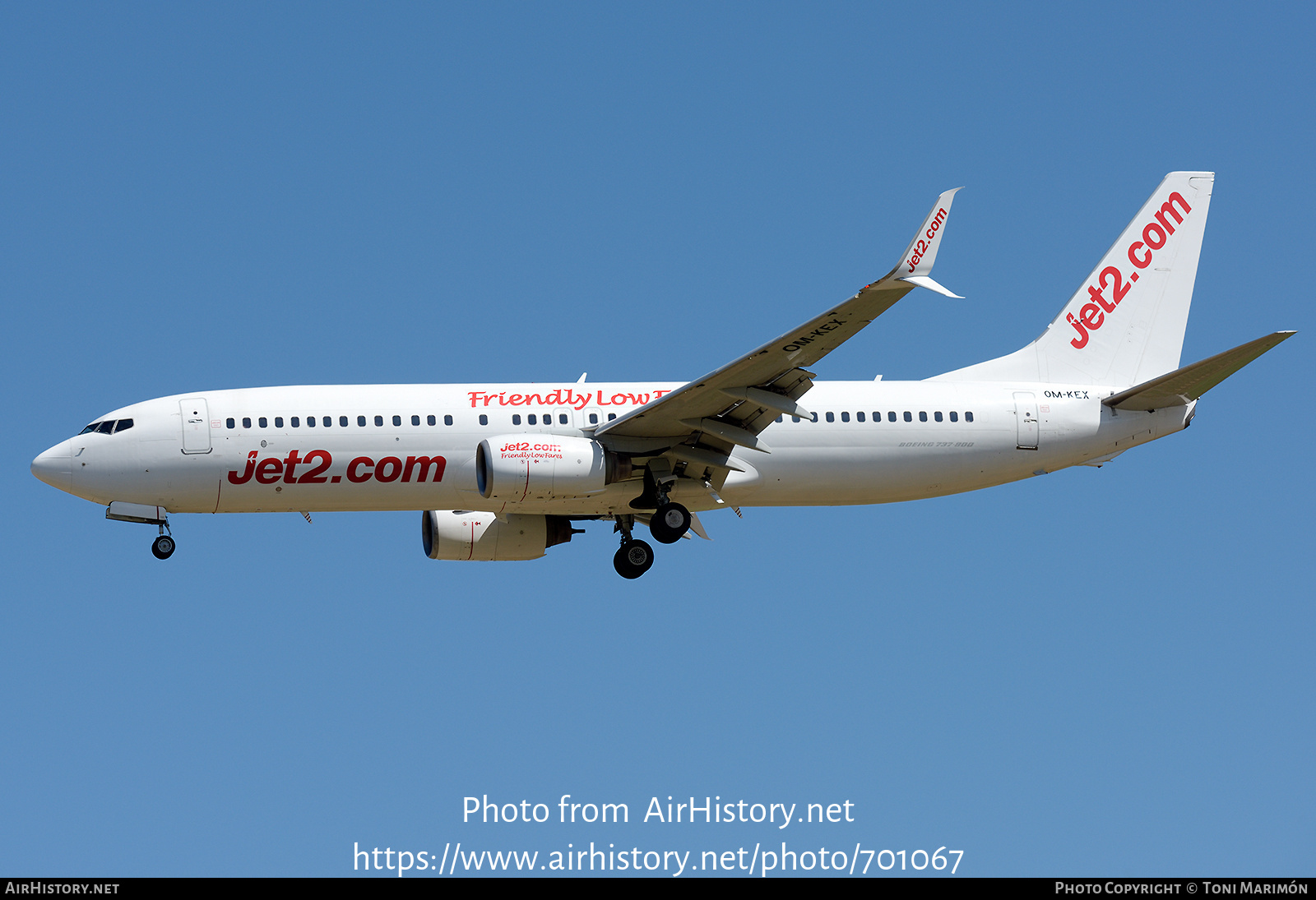 Aircraft Photo of OM-KEX | Boeing 737-8BK | Jet2 | AirHistory.net #701067