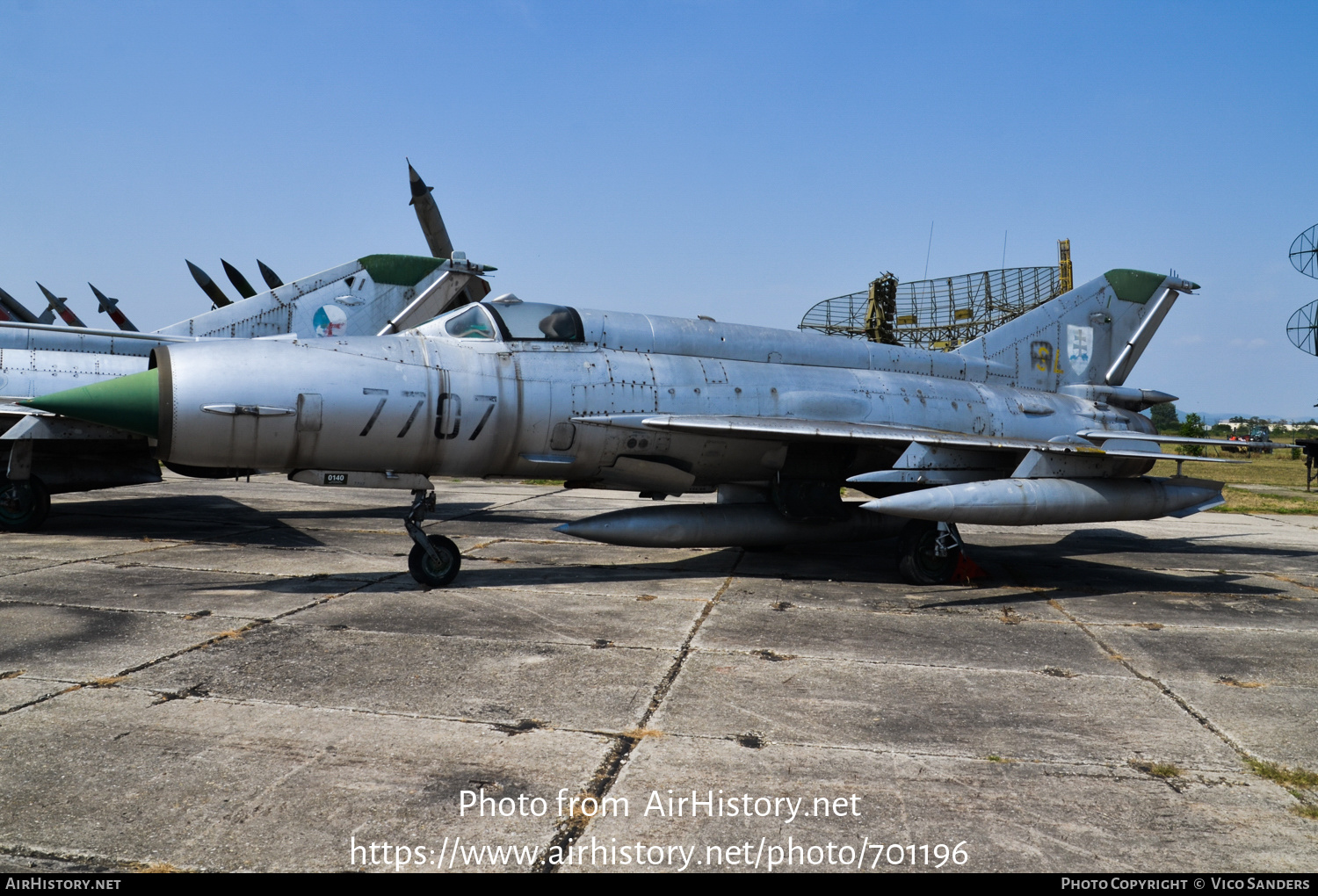 Aircraft Photo of 7707 | Mikoyan-Gurevich MiG-21MF | Slovakia - Air Force | AirHistory.net #701196