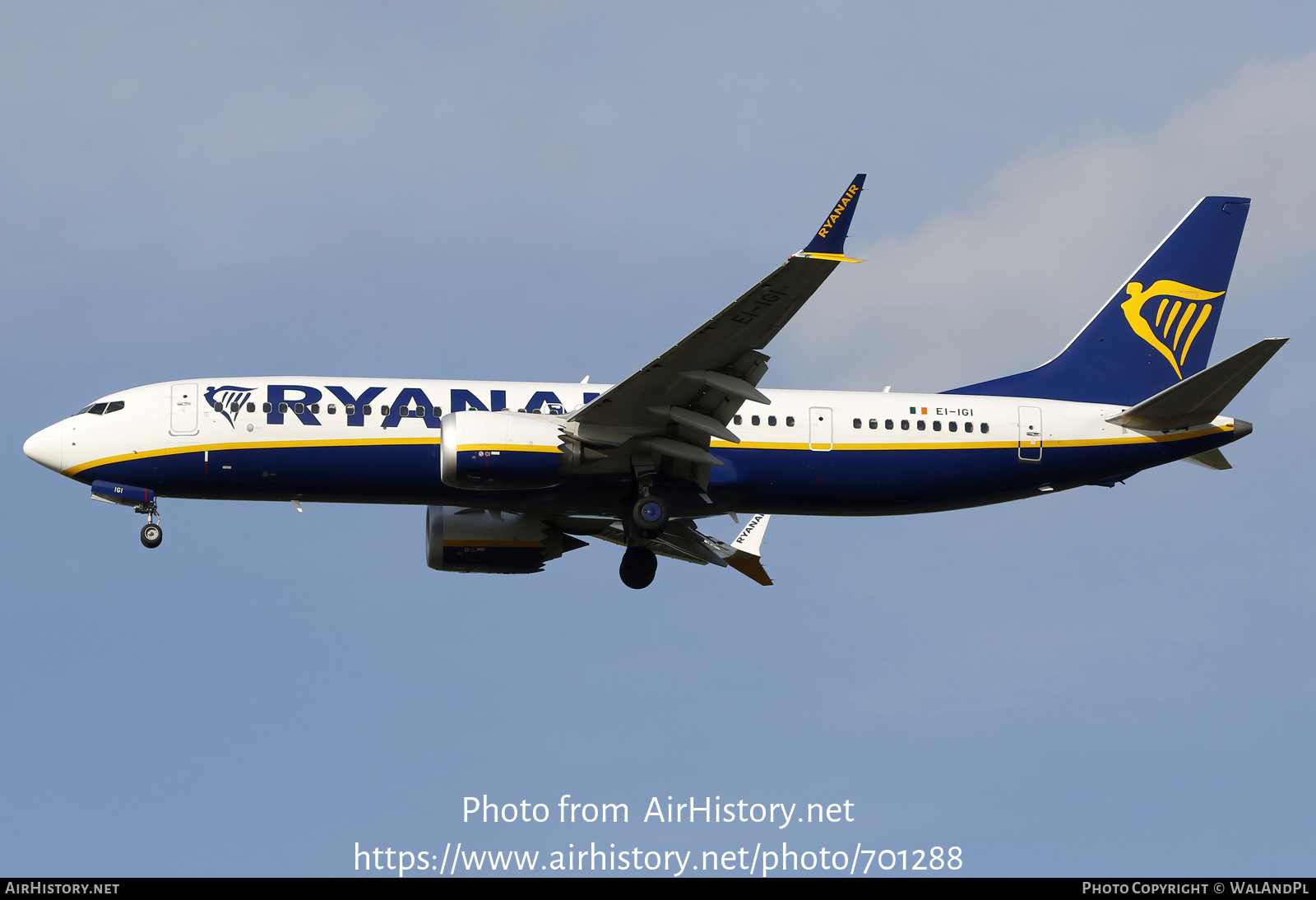 Aircraft Photo of EI-IGI | Boeing 737-8200 Max 200 | Ryanair | AirHistory.net #701288