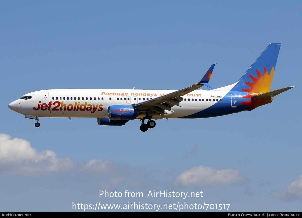 Aircraft Photo of G-JZBO | Boeing 737-800 | Jet2 Holidays | AirHistory.net #701517