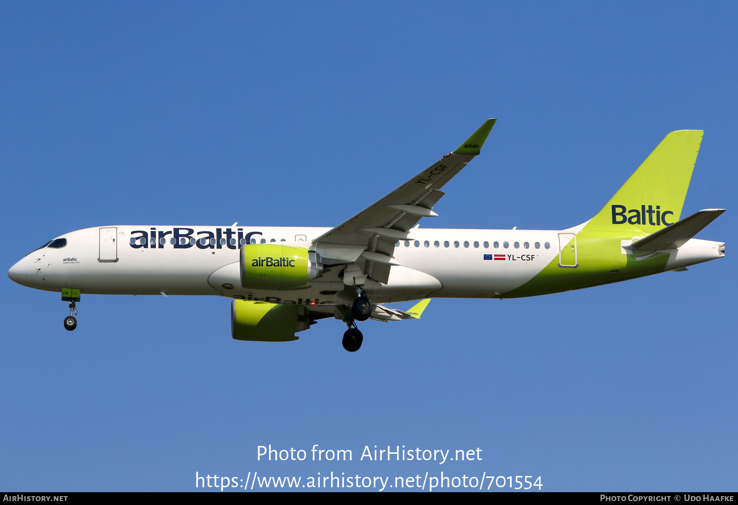Aircraft Photo of YL-CSF | Airbus A220-371 (BD-500-1A11) | AirBaltic | AirHistory.net #701554