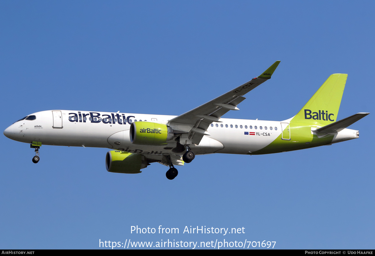 Aircraft Photo of YL-CSA | Bombardier CSeries CS300 (BD-500-1A11) | AirBaltic | AirHistory.net #701697