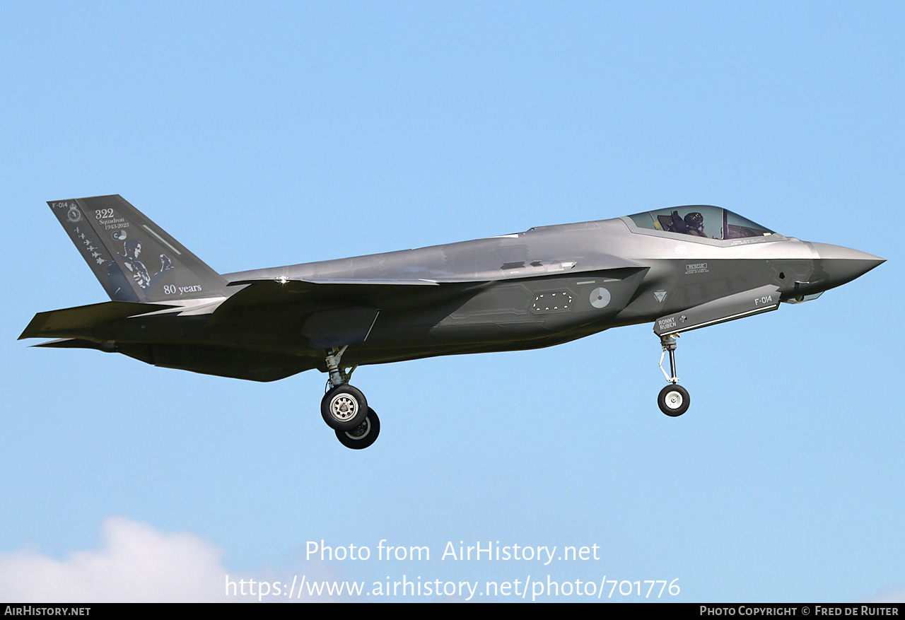 Aircraft Photo of F-014 | Lockheed Martin F-35A Lightning II | Netherlands - Air Force | AirHistory.net #701776