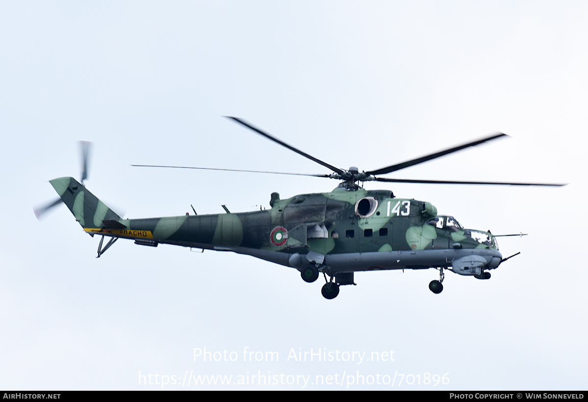 Aircraft Photo of 143 | Mil Mi-24V | Bulgaria - Air Force | AirHistory.net #701896