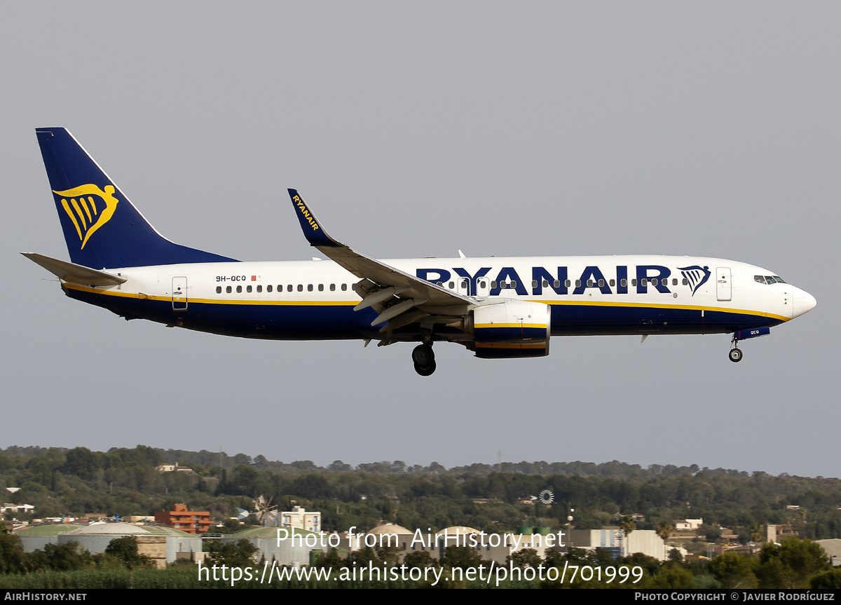 Aircraft Photo of 9H-QCQ | Boeing 737-8AS | Ryanair | AirHistory.net #701999