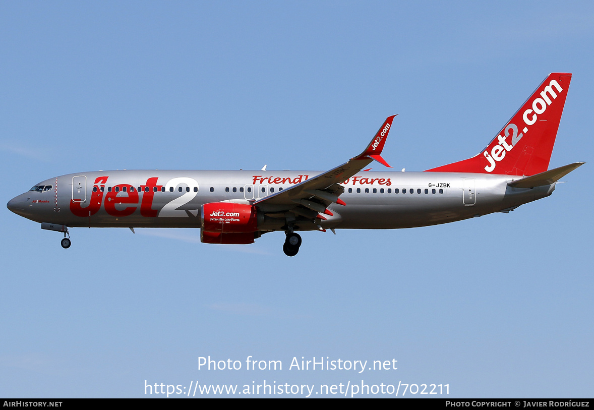 Aircraft Photo of G-JZBK | Boeing 737-800 | Jet2 | AirHistory.net #702211