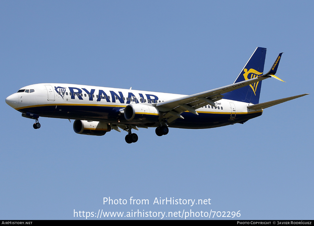 Aircraft Photo of EI-DWF | Boeing 737-8AS | Ryanair | AirHistory.net #702296