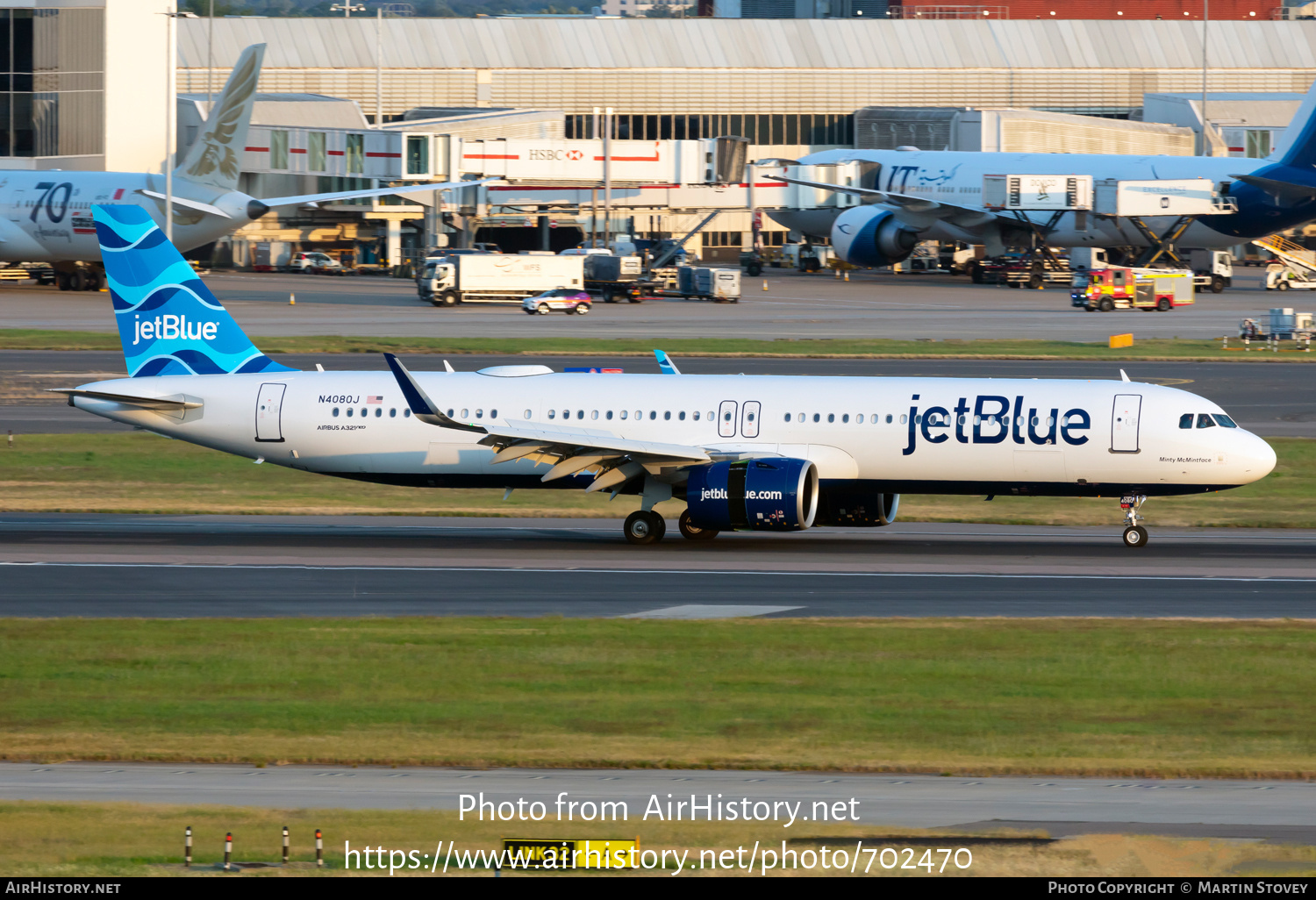 Aircraft Photo of N4080J | Airbus A321-271NX | JetBlue Airways | AirHistory.net #702470