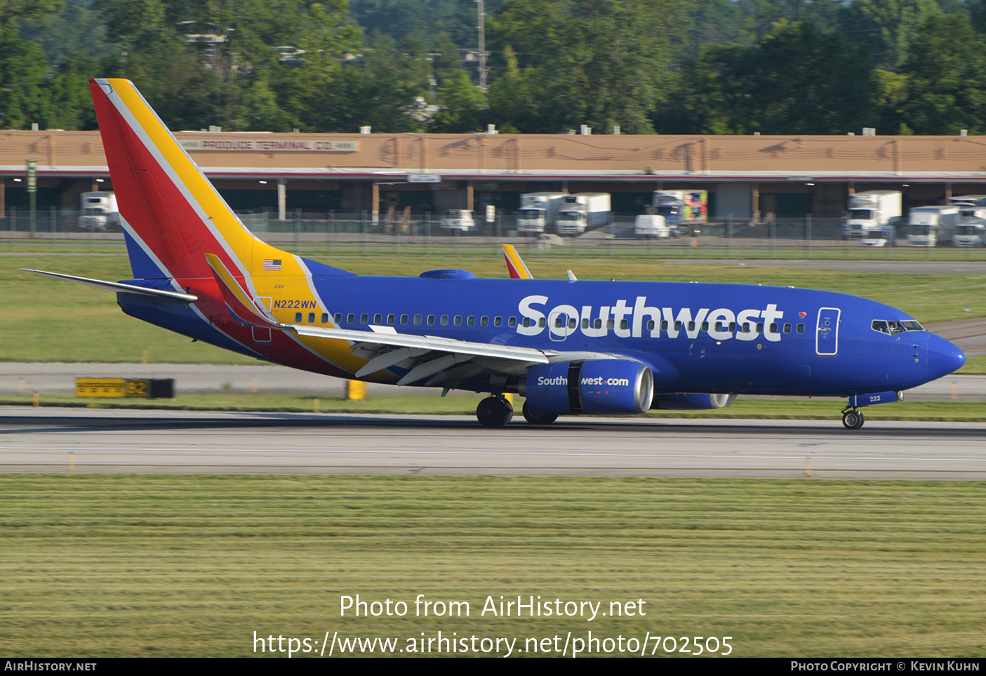 Aircraft Photo of N222WN | Boeing 737-7H4 | Southwest Airlines | AirHistory.net #702505