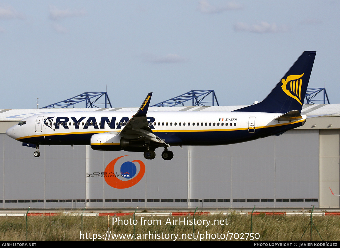 Aircraft Photo of EI-EFM | Boeing 737-8AS | Ryanair | AirHistory.net #702750