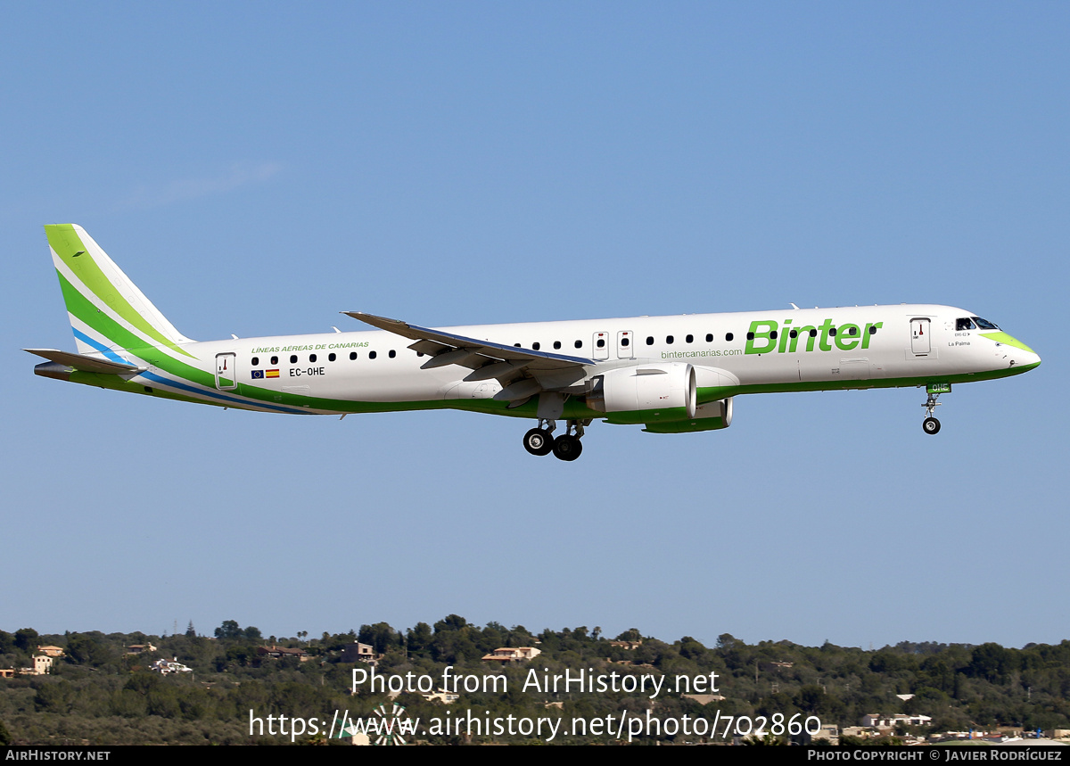 Aircraft Photo of EC-OHE | Embraer 195-E2 (ERJ-190-400) | Binter Canarias | AirHistory.net #702860