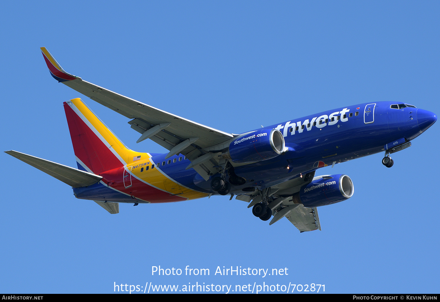 Aircraft Photo of N475WN | Boeing 737-7H4 | Southwest Airlines | AirHistory.net #702871