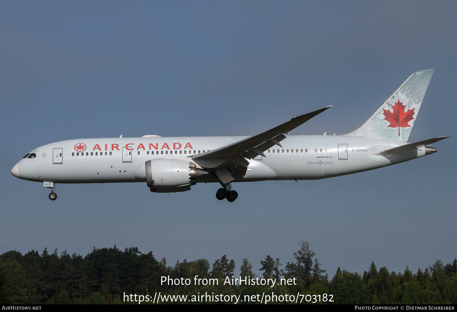 Aircraft Photo of C-GHQQ | Boeing 787-8 Dreamliner | Air Canada | AirHistory.net #703182