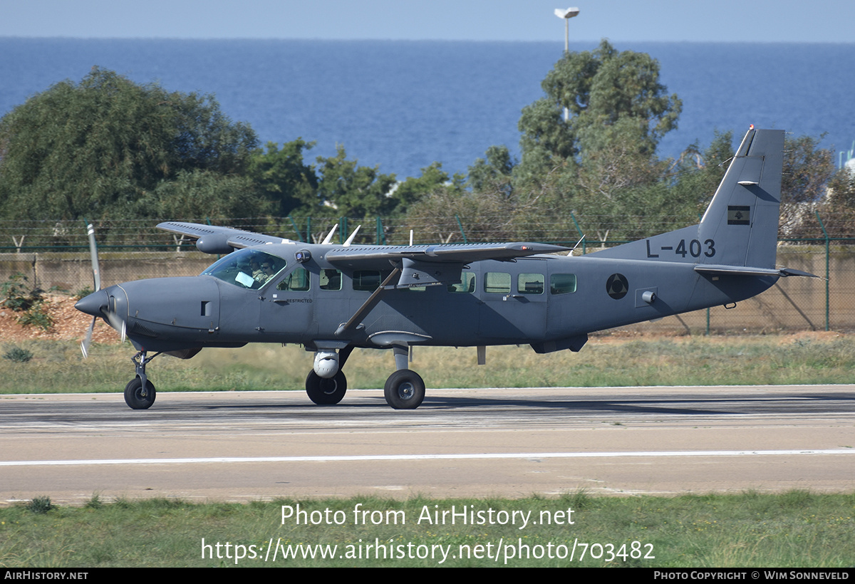 Aircraft Photo of L-403 | Cessna AC-208B Combat Caravan | Lebanon - Air Force | AirHistory.net #703482