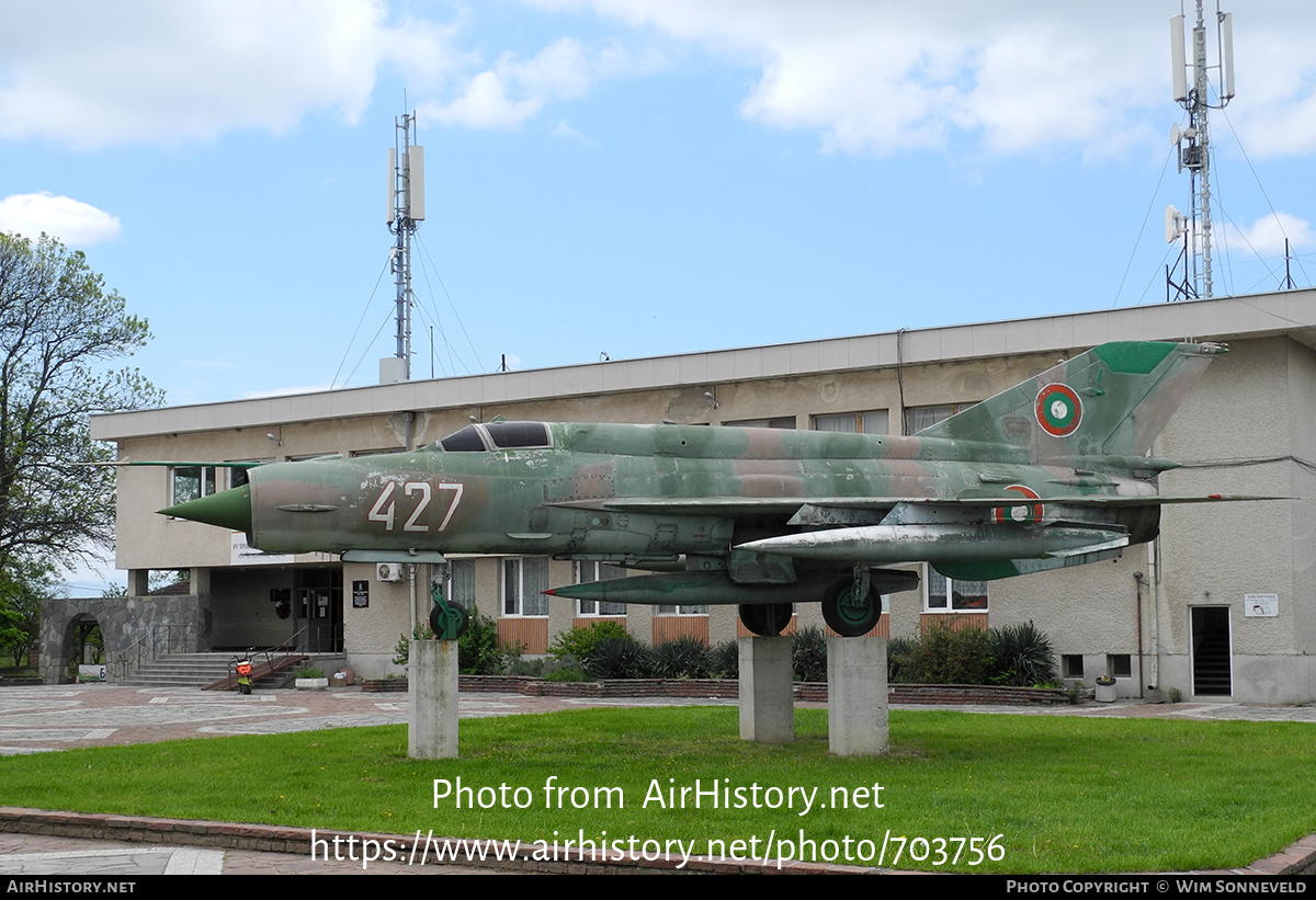 Aircraft Photo of 427 | Mikoyan-Gurevich MiG-21bis SAU | Bulgaria - Air Force | AirHistory.net #703756