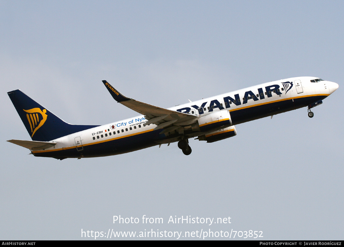 Aircraft Photo of EI-EBH | Boeing 737-8AS | Ryanair | AirHistory.net #703852