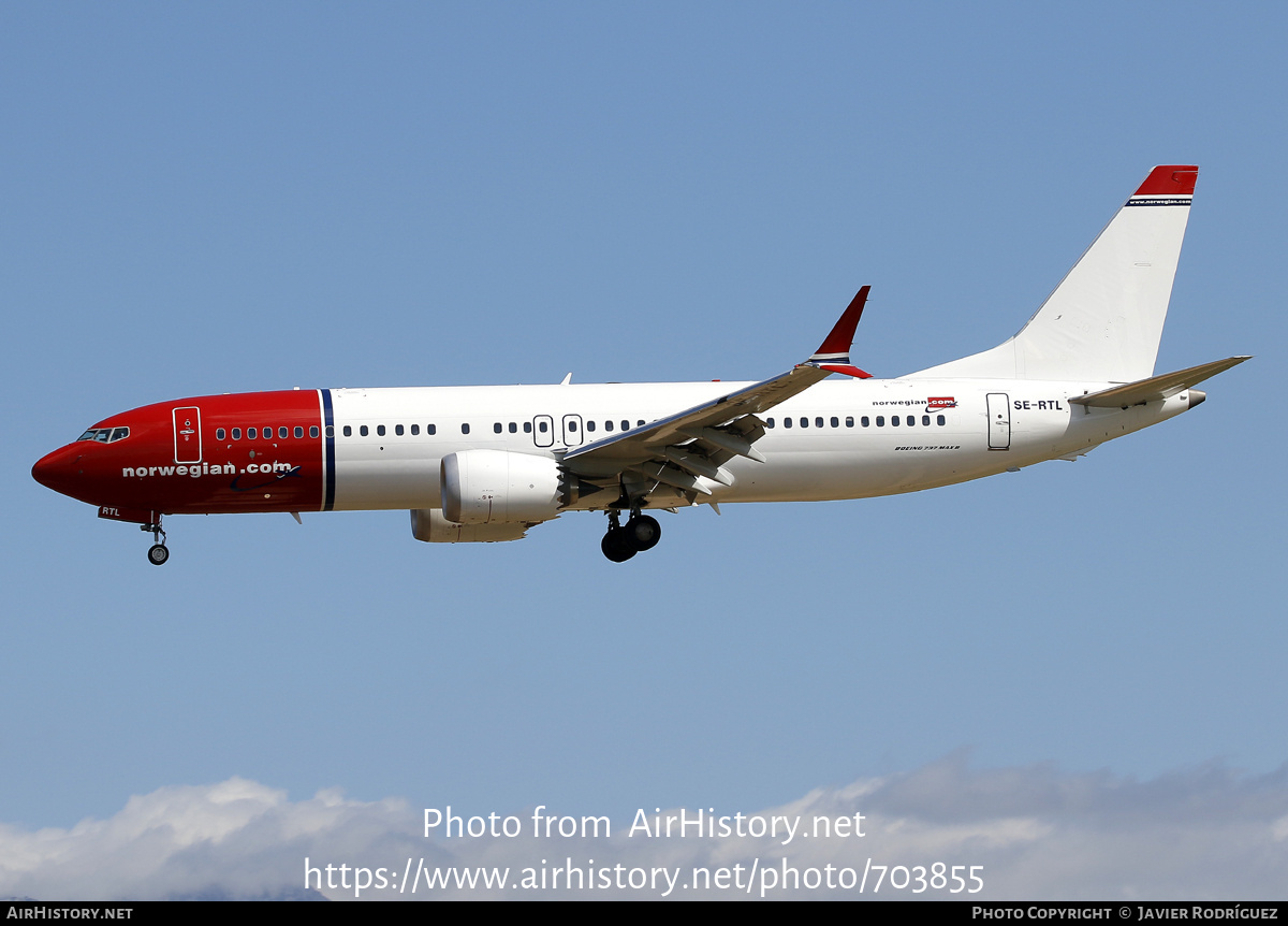 Aircraft Photo of SE-RTL | Boeing 737-8 Max 8 | Norwegian | AirHistory.net #703855