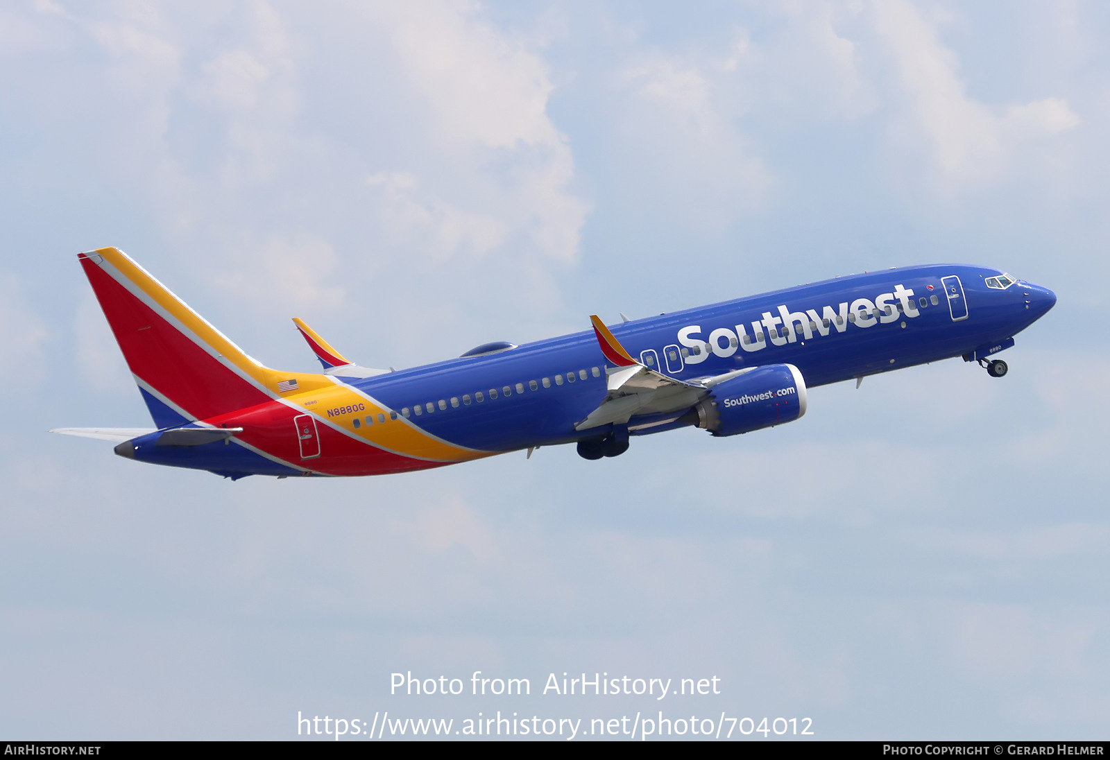 Aircraft Photo of N8880G | Boeing 737-8 Max 8 | Southwest Airlines | AirHistory.net #704012
