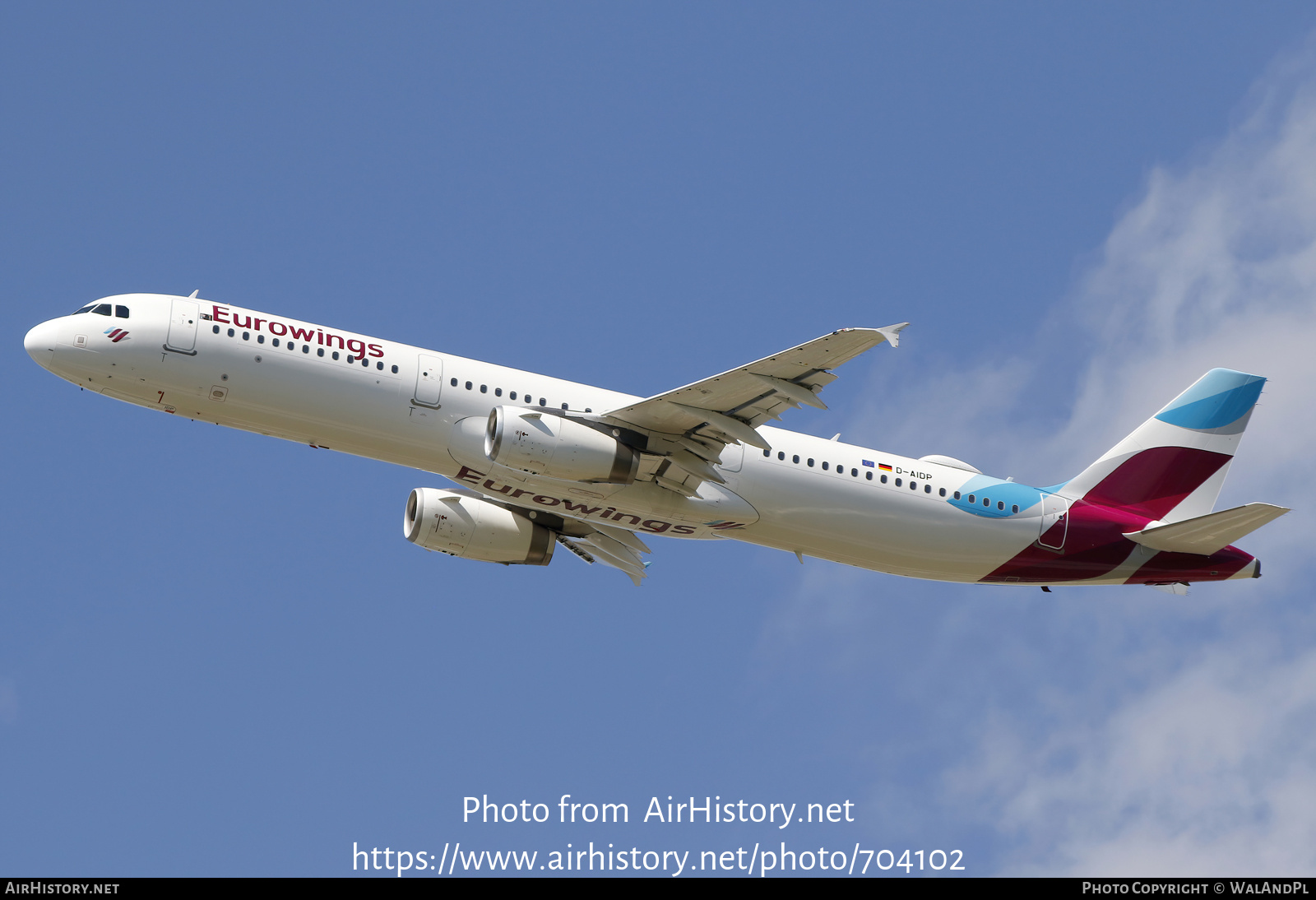 Aircraft Photo of D-AIDP | Airbus A321-231 | Eurowings | AirHistory.net #704102