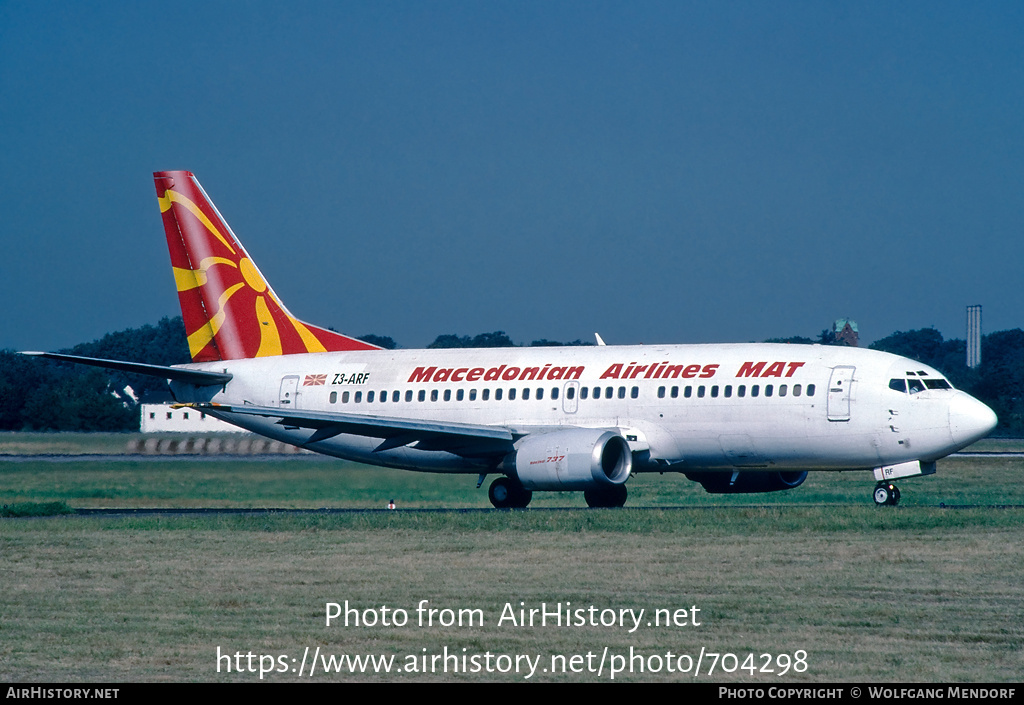 Aircraft Photo of Z3-ARF | Boeing 737-3H9 | MAT - Macedonian Airlines | AirHistory.net #704298