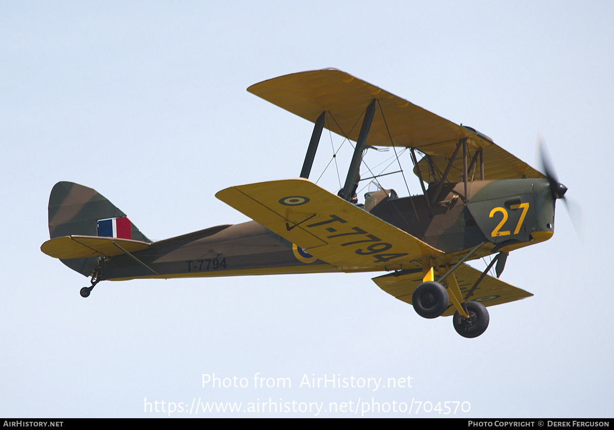 Aircraft Photo of G-ASPV / T-7794 | De Havilland D.H. 82A Tiger Moth II | UK - Air Force | AirHistory.net #704570