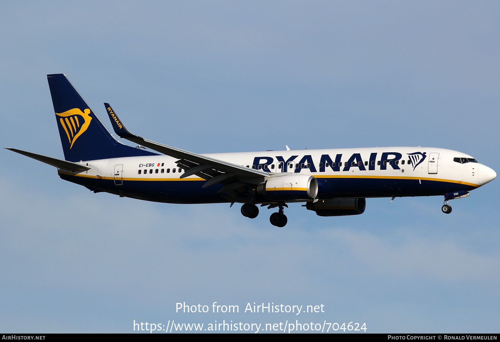 Aircraft Photo of EI-EBG | Boeing 737-8AS | Ryanair | AirHistory.net #704624