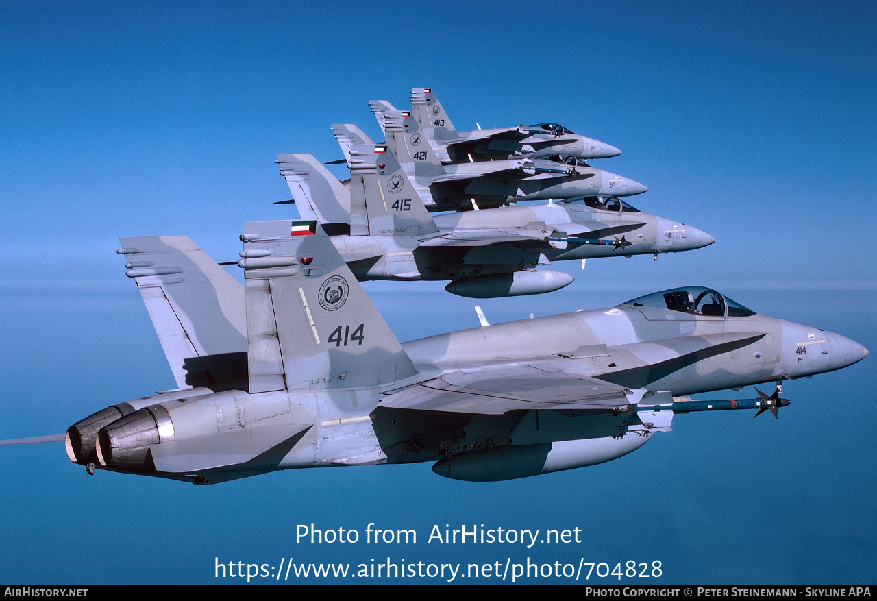 Aircraft Photo of 414 | McDonnell Douglas F/A-18C Hornet | Kuwait - Air Force | AirHistory.net #704828