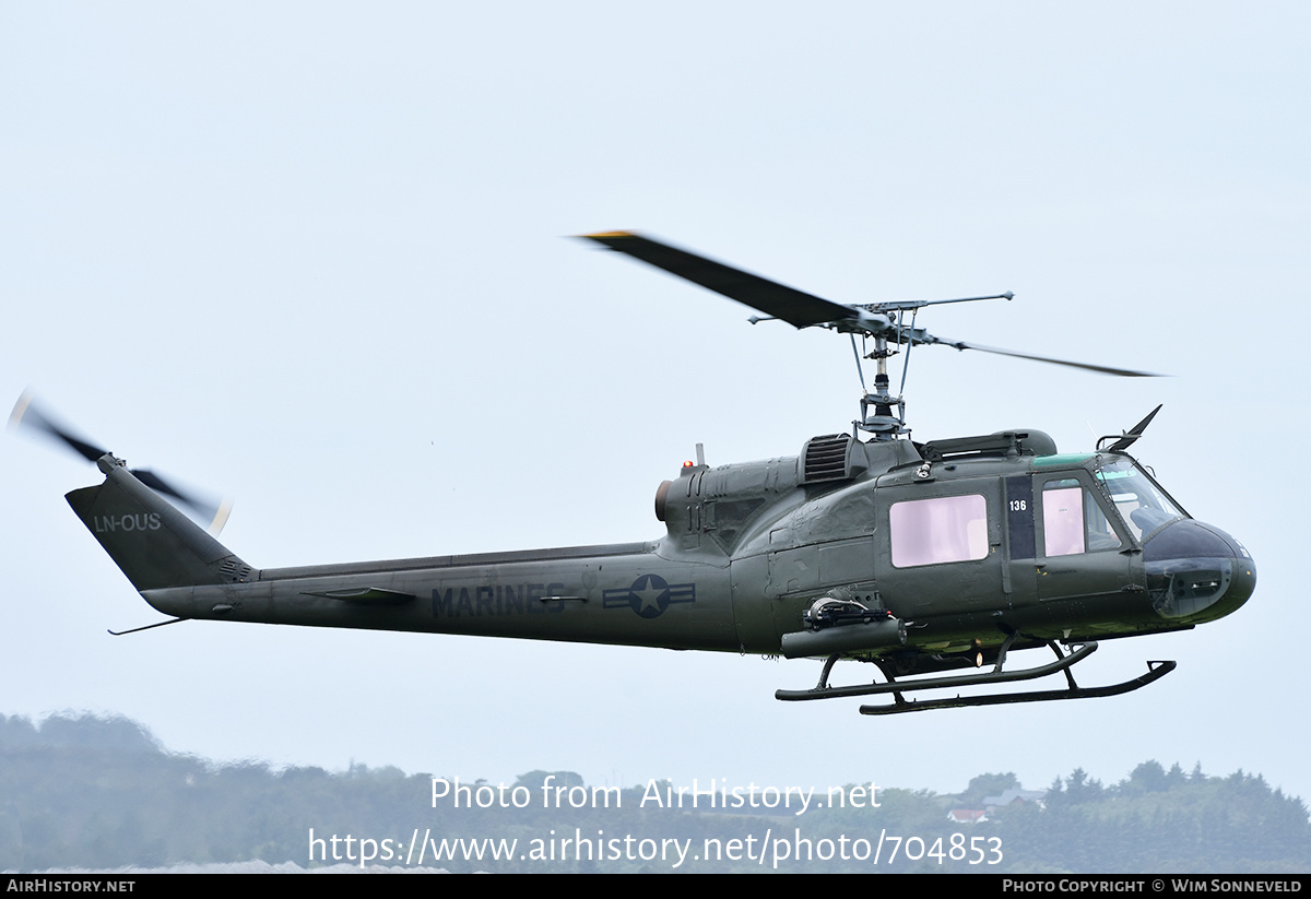 Aircraft Photo of LN-OUS / 136 | Bell UH-1E Iroquois | USA - Marines | AirHistory.net #704853