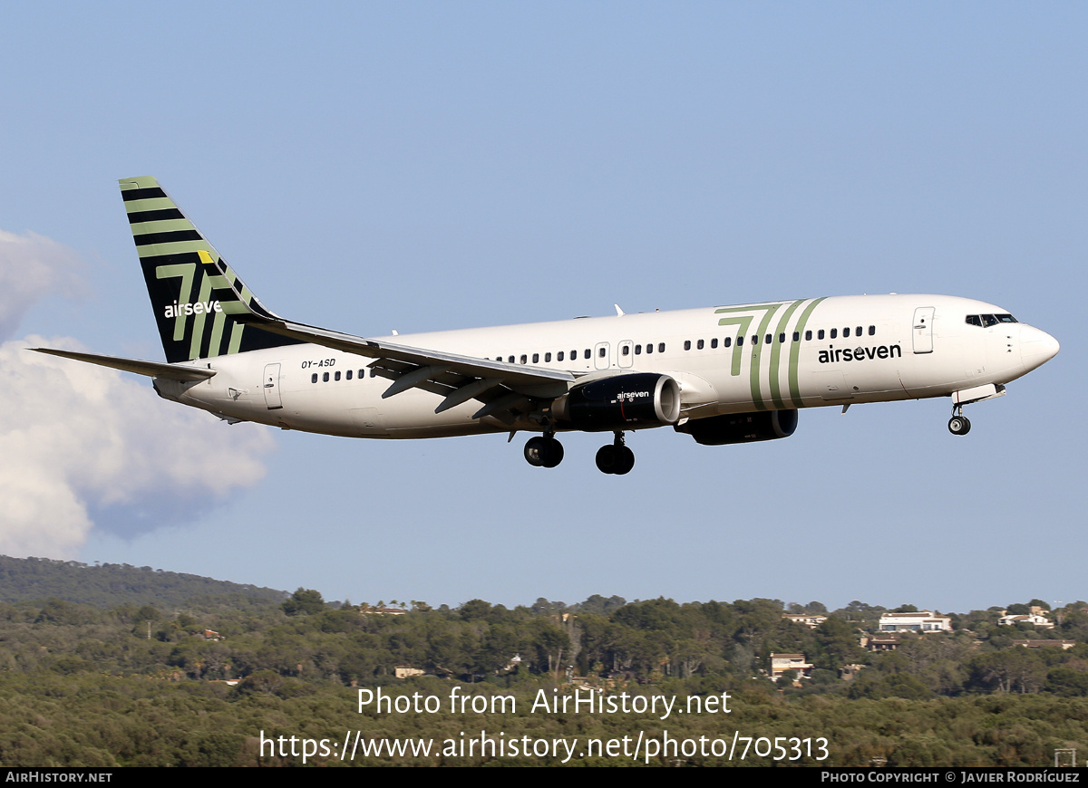 Aircraft Photo of OY-ASD | Boeing 737-8FZ | Airseven | AirHistory.net #705313