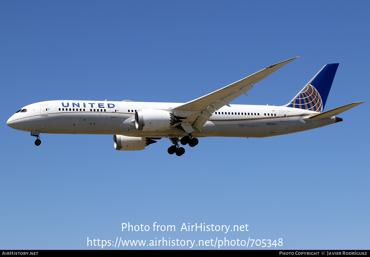 Aircraft Photo of N26952 | Boeing 787-9 Dreamliner | United Airlines | AirHistory.net #705348