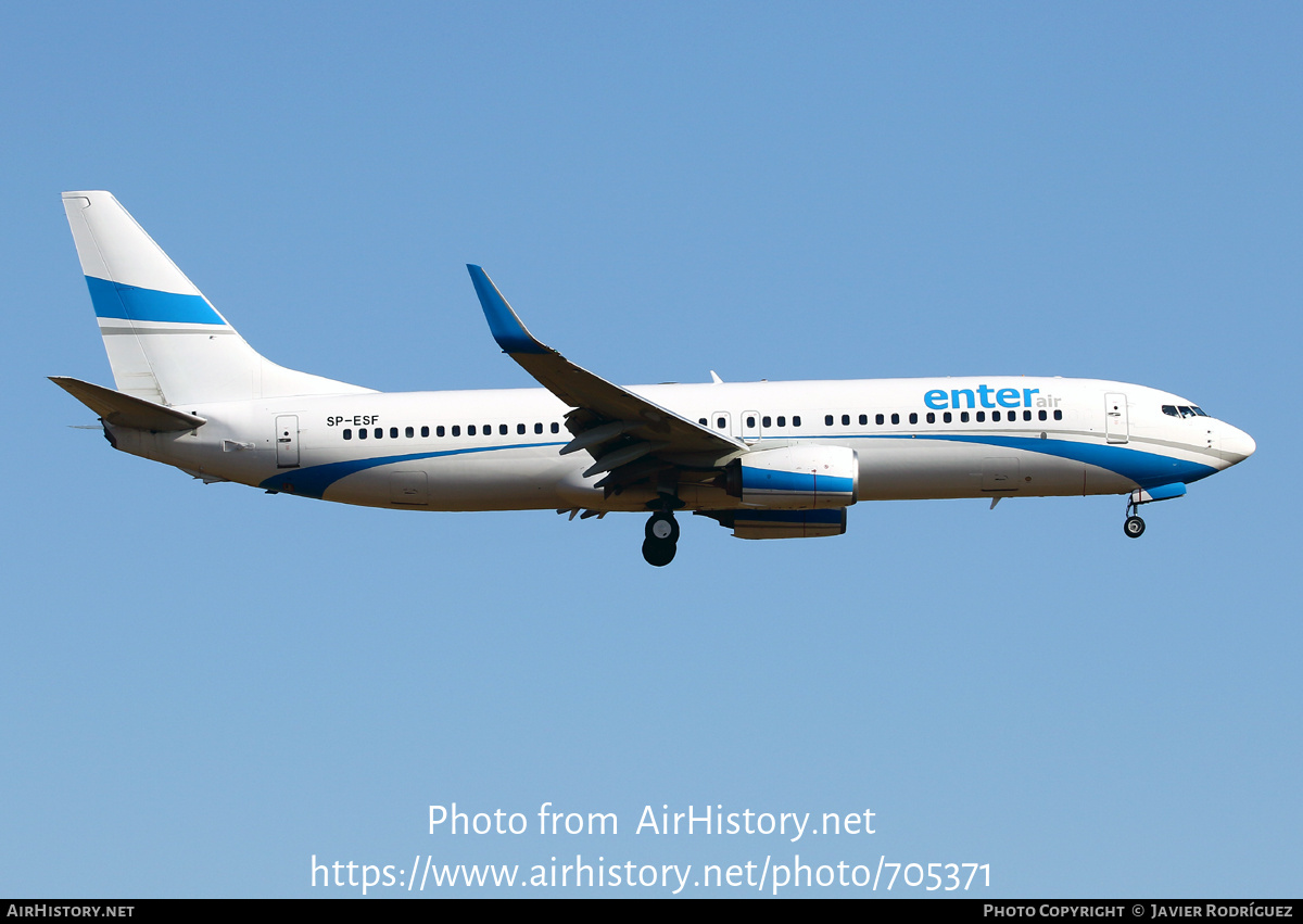 Aircraft Photo of SP-ESF | Boeing 737-8AS | Enter Air | AirHistory.net #705371