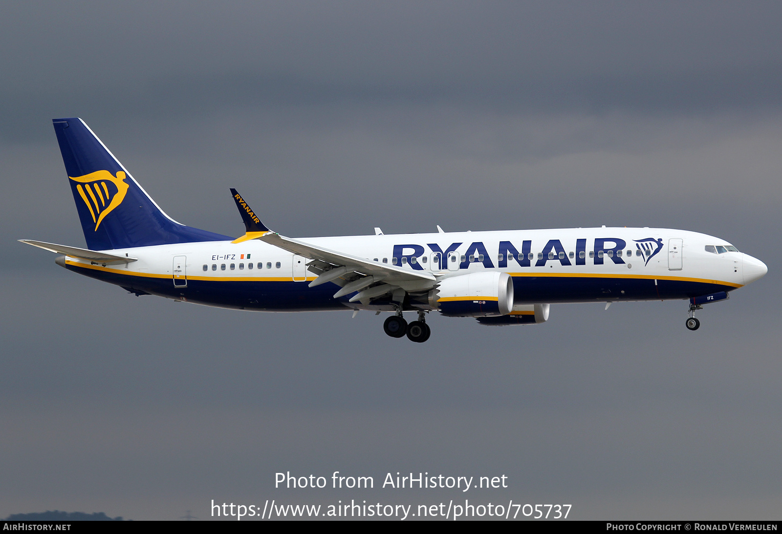 Aircraft Photo of EI-IFZ | Boeing 737-8200 Max 200 | Ryanair | AirHistory.net #705737