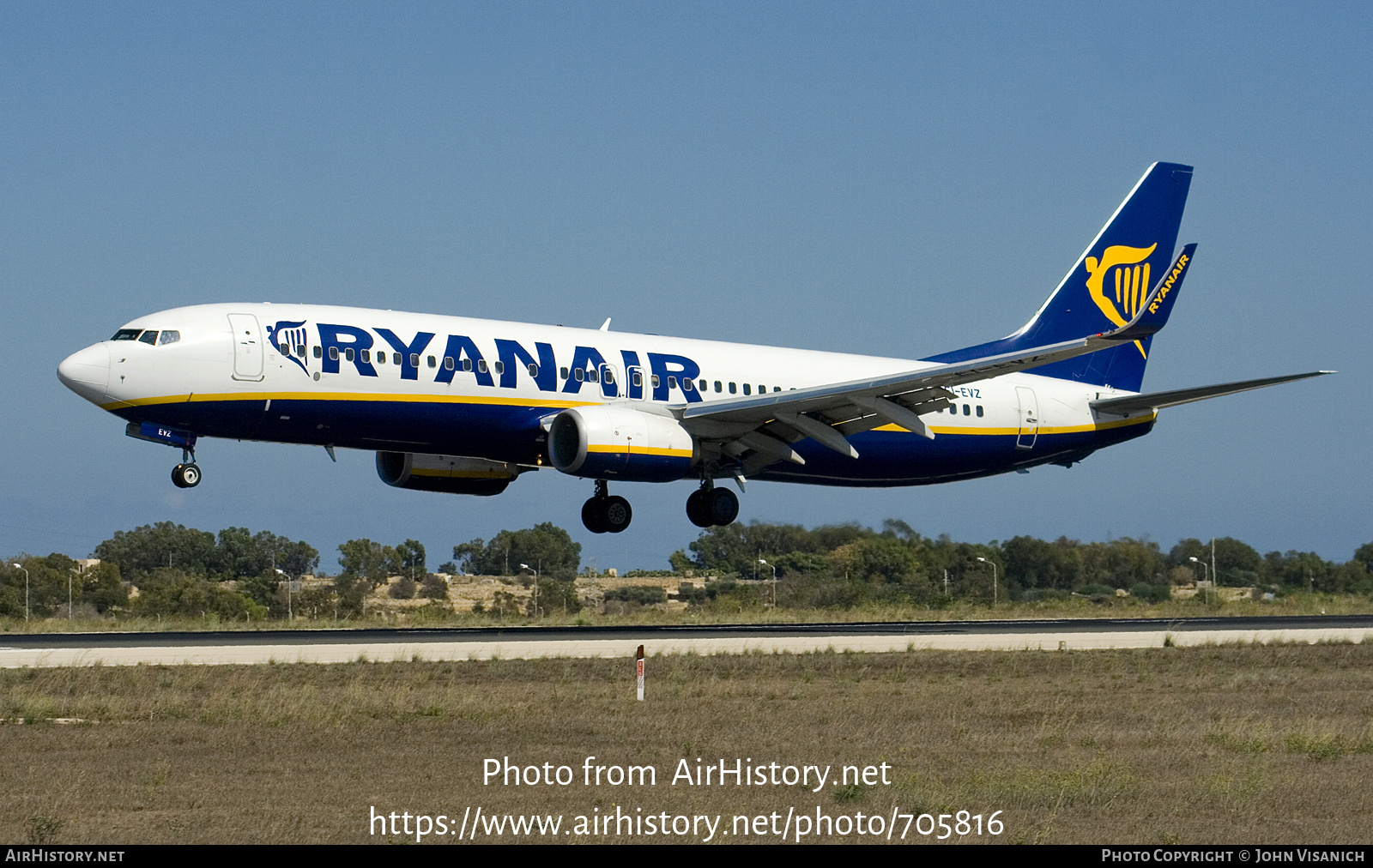 Aircraft Photo of EI-EVZ | Boeing 737-8AS | Ryanair | AirHistory.net #705816